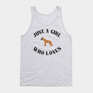 Just A Girl Who Loves Boxers For Dog Lovers Tank Top